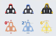 Comparación de colores entre las calas para pedales shimano teniendo en cuenta los grados de libertad