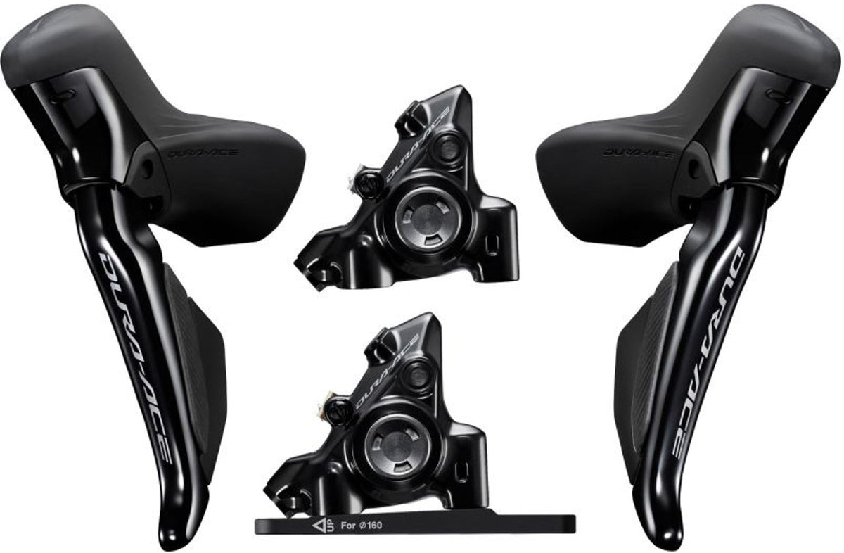 Manetas ergopower marca shimano referencia Dura ace R9200 electronico di2 hidráulicas con mordazas de 12 velocidades