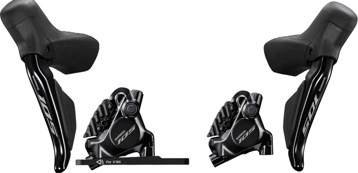 Manetas ergopower marca shimano referencia 105 r7170 electrónicas y hidráulicas con mordazas de 12 velocidades