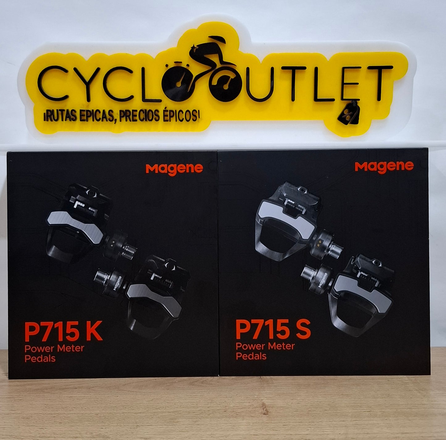 potenciómetro de pedales dual marca magene p715 en sus versiones para calas look y shimano