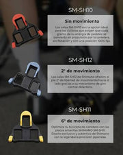 Diferencia entre los 3 diferentes colores de las calas para pedales shimano