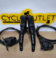 Manetas ergopower marca shimano referencia 105 r7170 electrónicas hidráulicas con mordazas