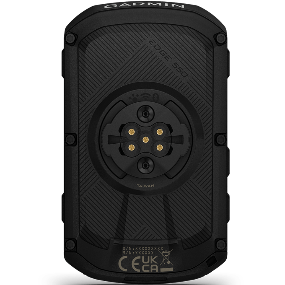 Parte trasera de un ciclocomputador garmin edge 550