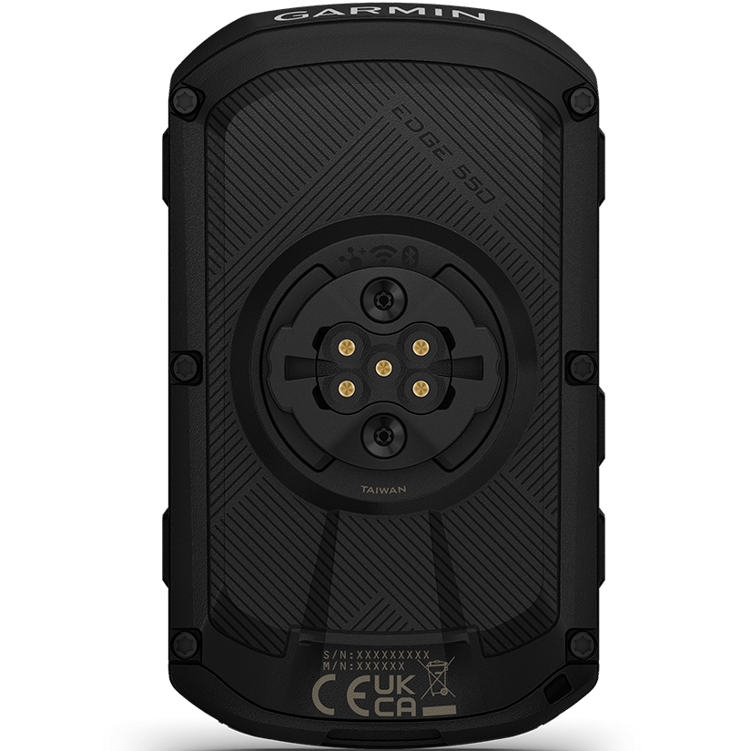 Parte trasera de un ciclocomputador garmin edge 550