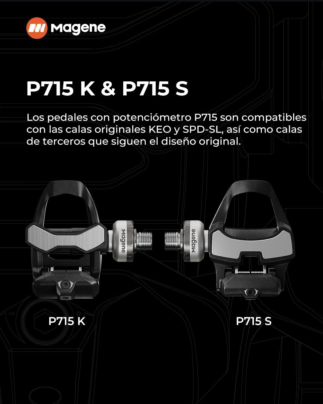 Pedales con Potenciómetro Magene P715