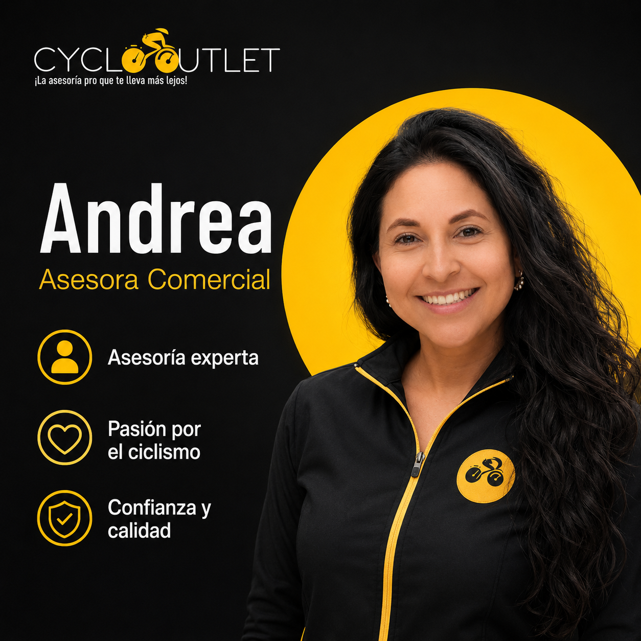 Andrea, asesora comercial CycloOutlet